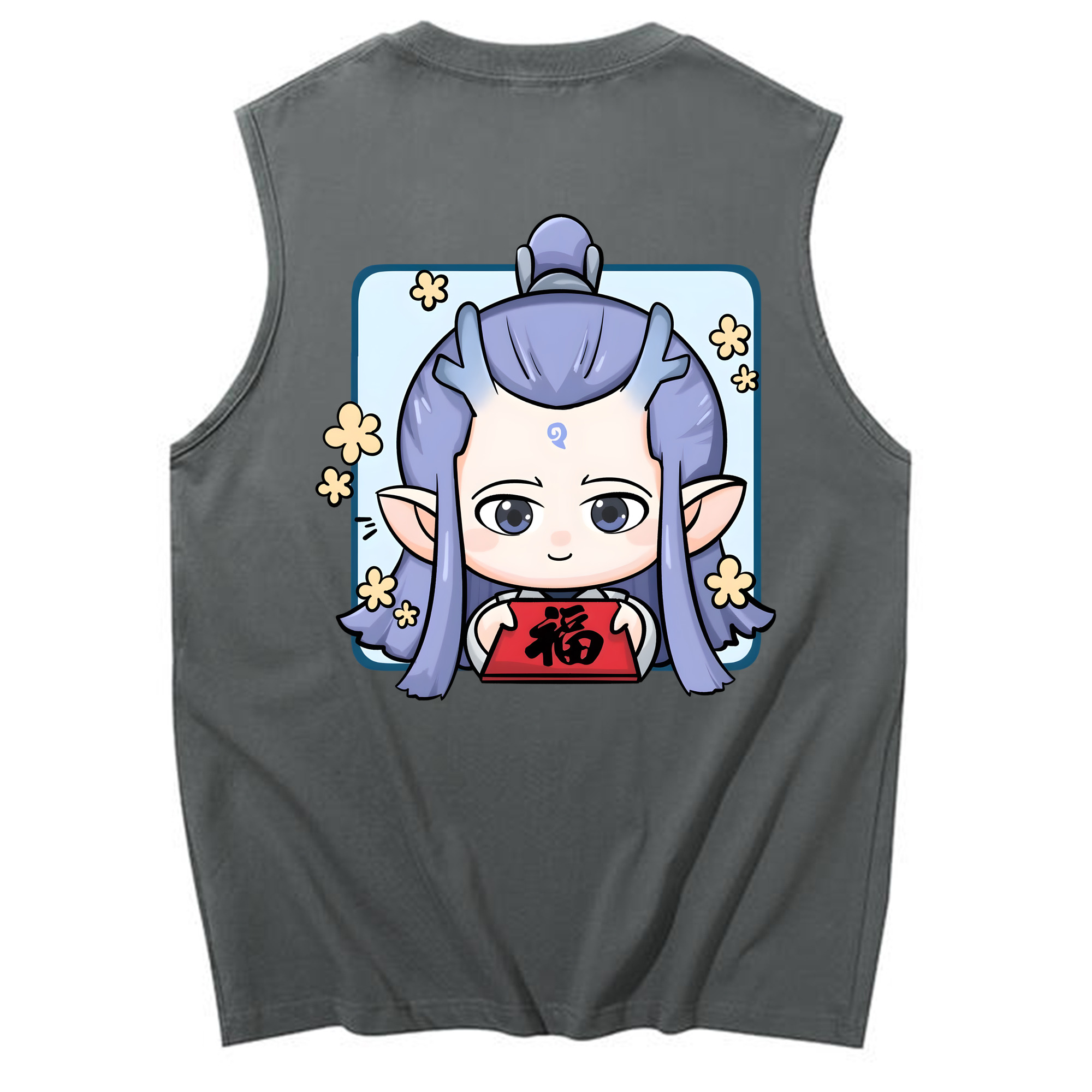 （画像用） Ne Zha 2 ナタ 魔童の大暴れ コットン100％タンクトップ（背面プリント）